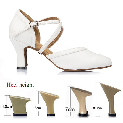 Women's Latin Shoes White Wedding Party Ballroom Party Tango Salsa Summer Women's Shoes High Heels Professional Dance Shoes