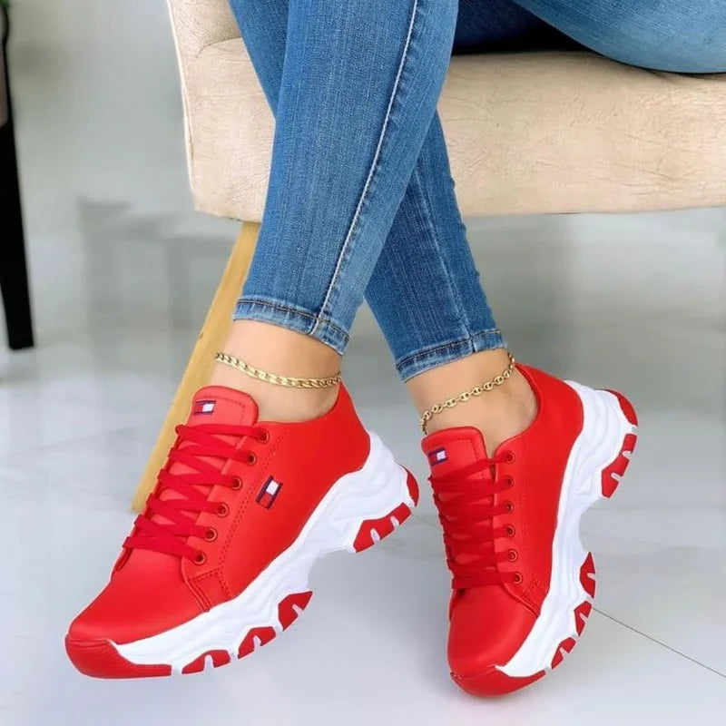 2024Womens Sports Shoes Thick Sole Casual Breathable Sports Design Vulcanized Shoes Fashion Tennis Womens Shoes Zapatillas Mujer