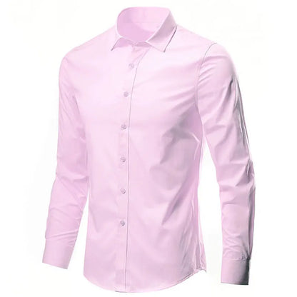 Social men's shirt Long sleeve non-ironing Business is decorated professional office casual easy to care solid color shirt