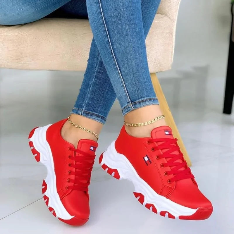 2024Womens Sports Shoes Thick Sole Casual Breathable Sports Design Vulcanized Shoes Fashion Tennis Womens Shoes Zapatillas Mujer