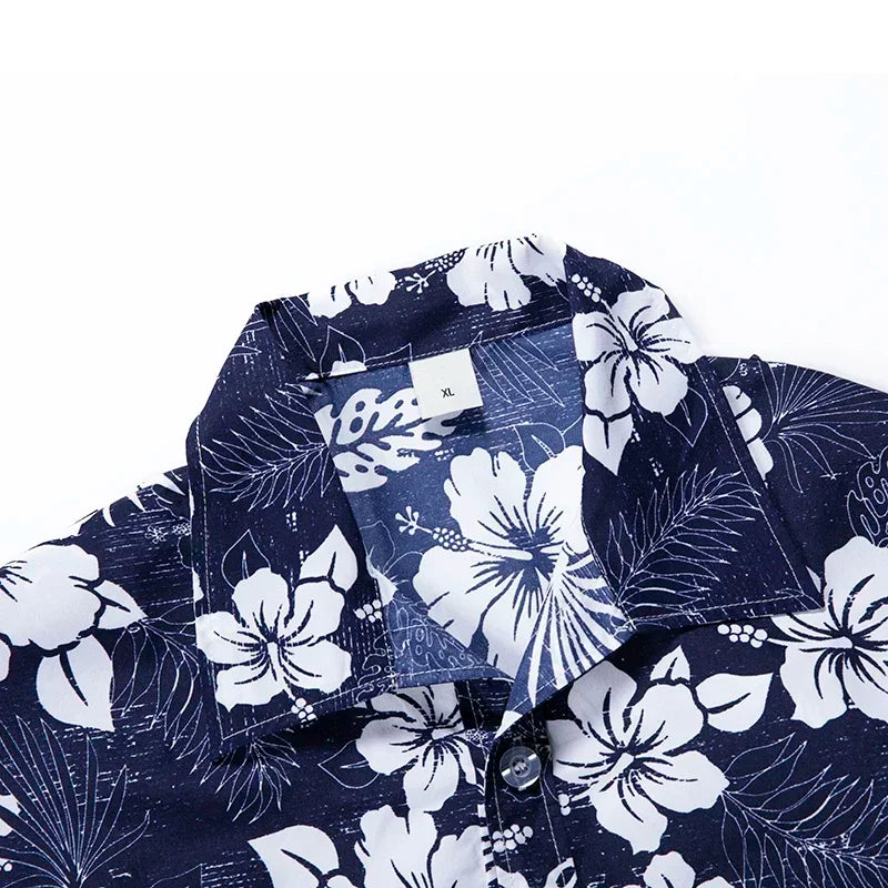 Plus Size 6XL 7XL 8XL Fashion Men's Shirts Men Hawaiian Camicias Casual Polyester Shirts Kapok Printed Short-sleeve Blouses Tops