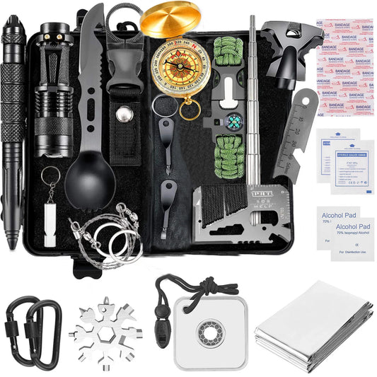 Survival Gear and Equipment kit 22 in 1 Professional Tactical Gadgets Stuff Tactical Tool for Emergency Hunting Outdoor camp