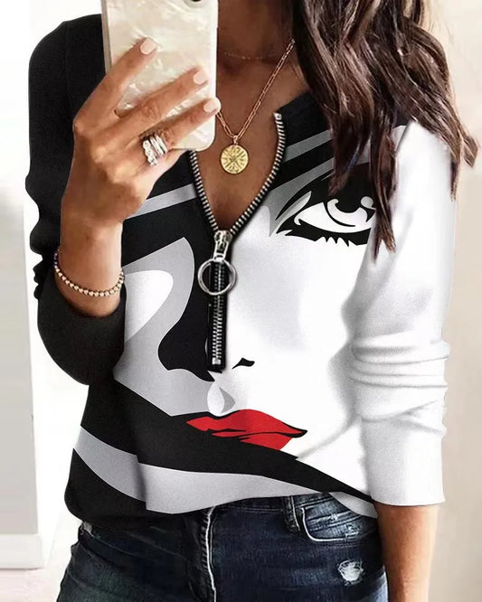 Tops for Women 2024 Fashion Office Lady Blouse Print Shirts Autumn Chic Button Long Sleeve White Shirt vetements femme топ белый