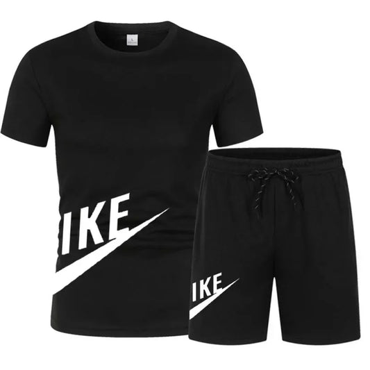 2024 Summer New Men's Sports Wear Fitness Set Running Casual T-shirt+Shorts Breathable Slow Running Sports Wear Men's Mesh Short