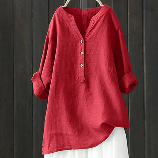 Size 3x T Shirts Loose Button Down Blouse Tops Stand Solid Sleeve Collar Long Casual Women Shirt Women's Tops 4x